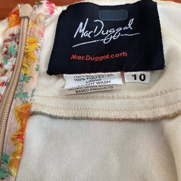 Leena for MacDuggal Floral Tie Back Maxi Gown Waist Cutouts in Chiffon Size 10 - Picture 9 of 11